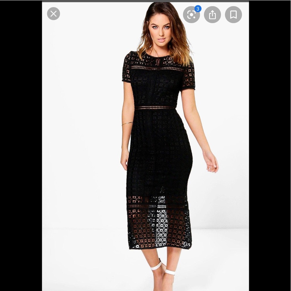 Boohoo Black lace dress